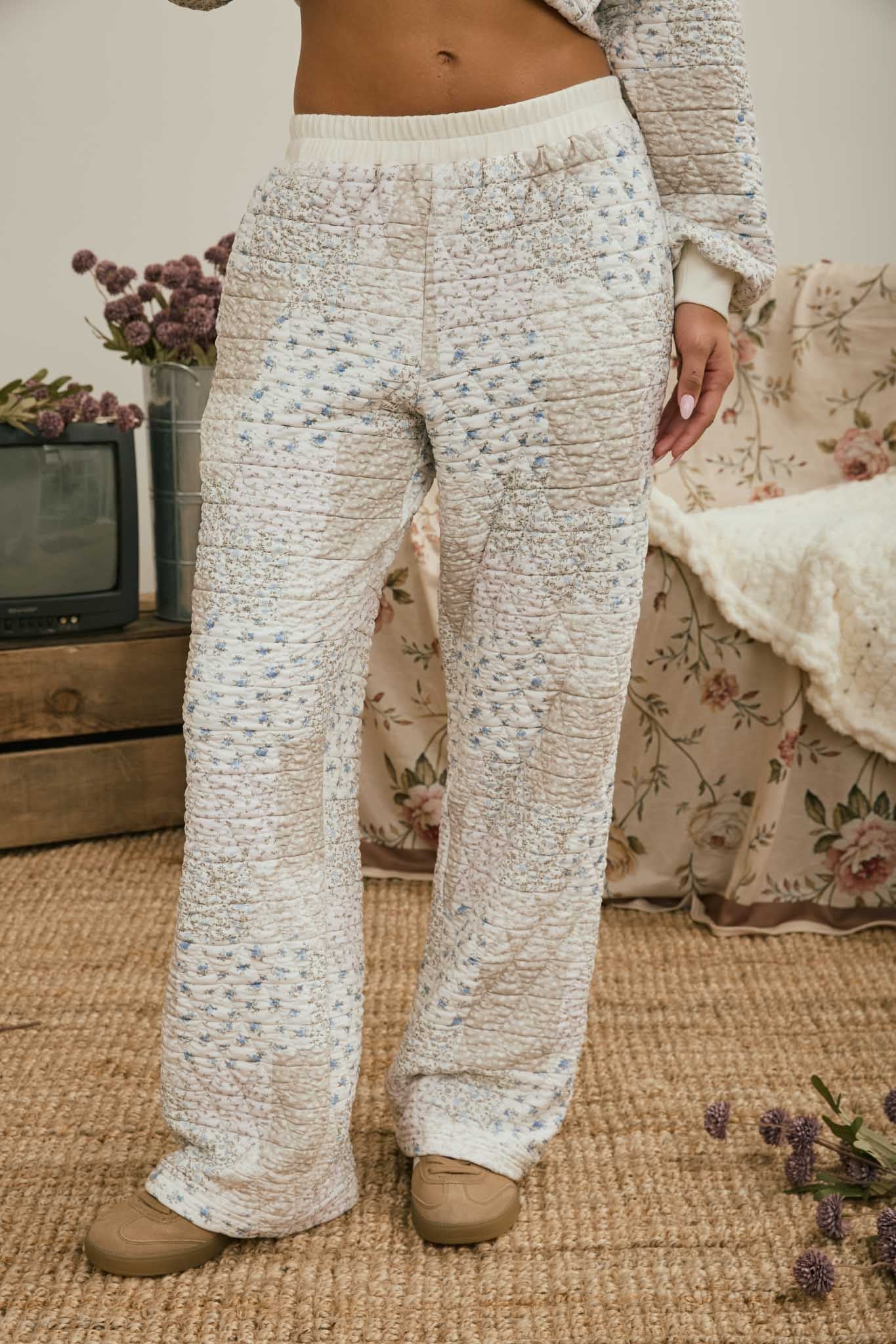 BP Multi-Floral Patchwork Quilted Lounge Pants