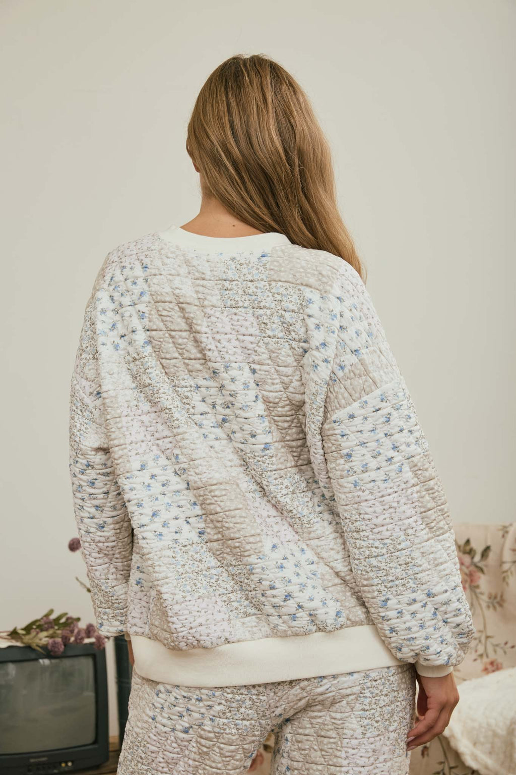 BP Multi-Floral Patchwork LS Top