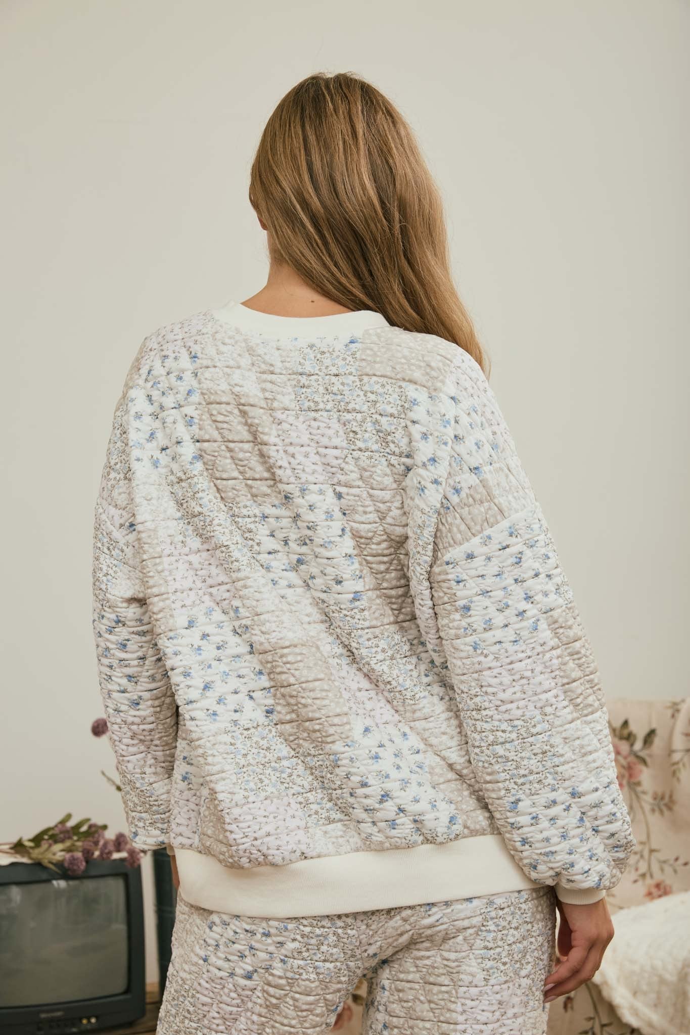 BP Multi-Floral Patchwork LS Top