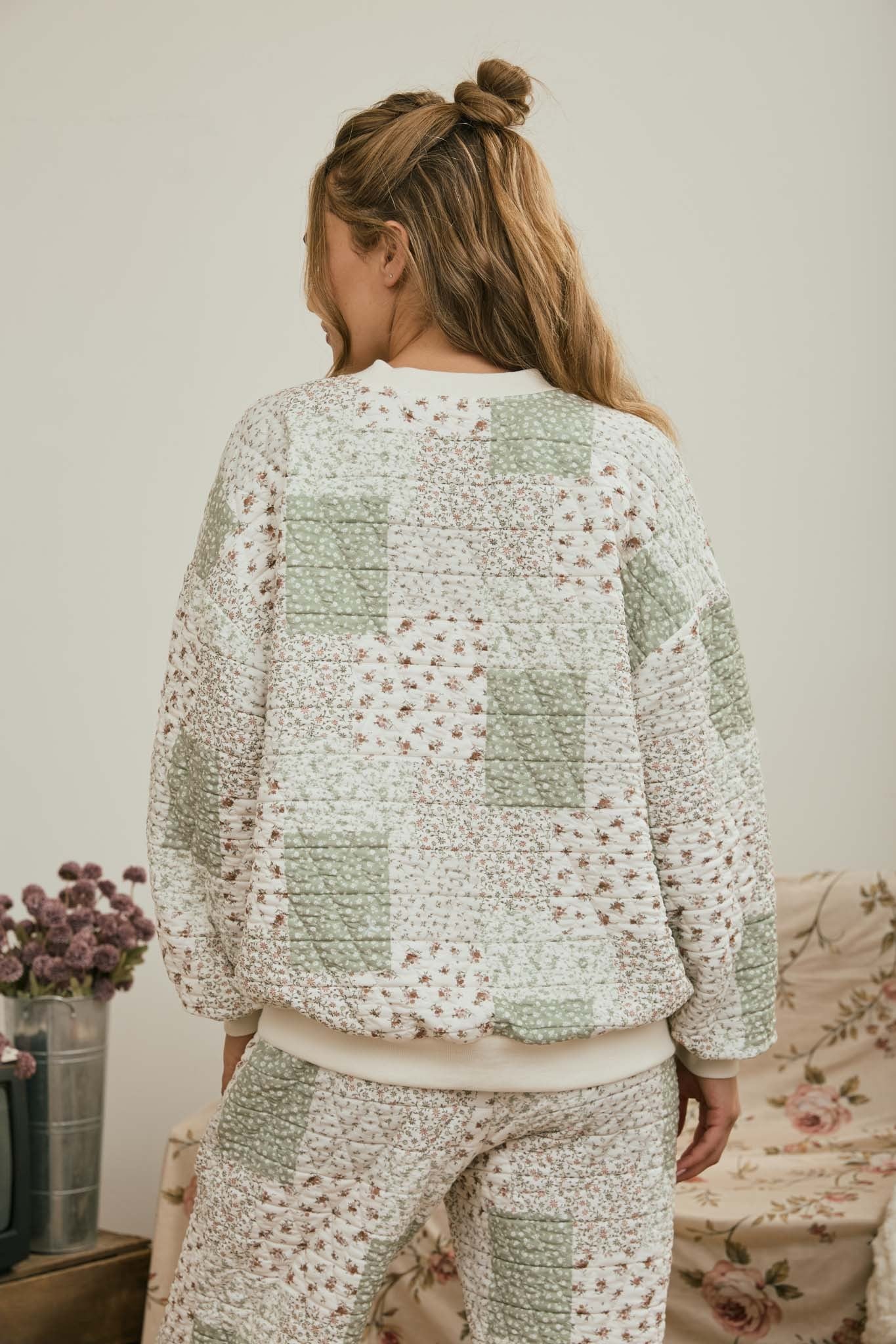 BP Multi-Floral Patchwork LS Top