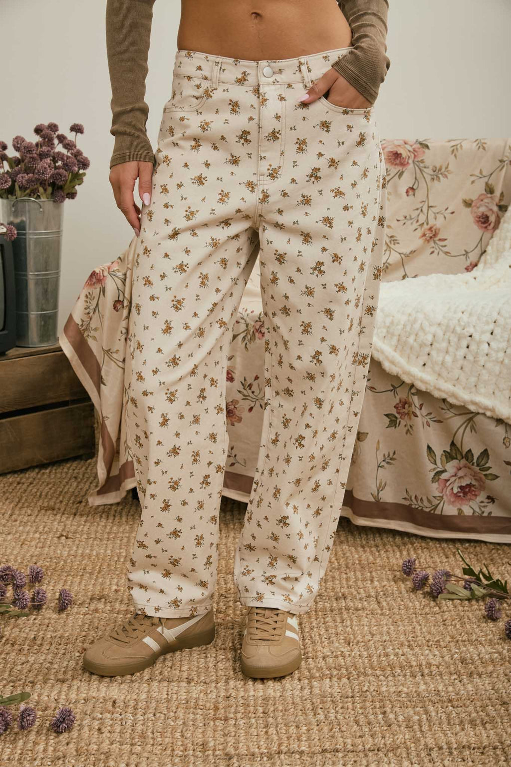BP Floral Ecru Jeans