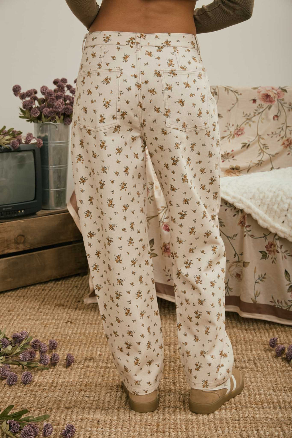 BP Floral Ecru Jeans