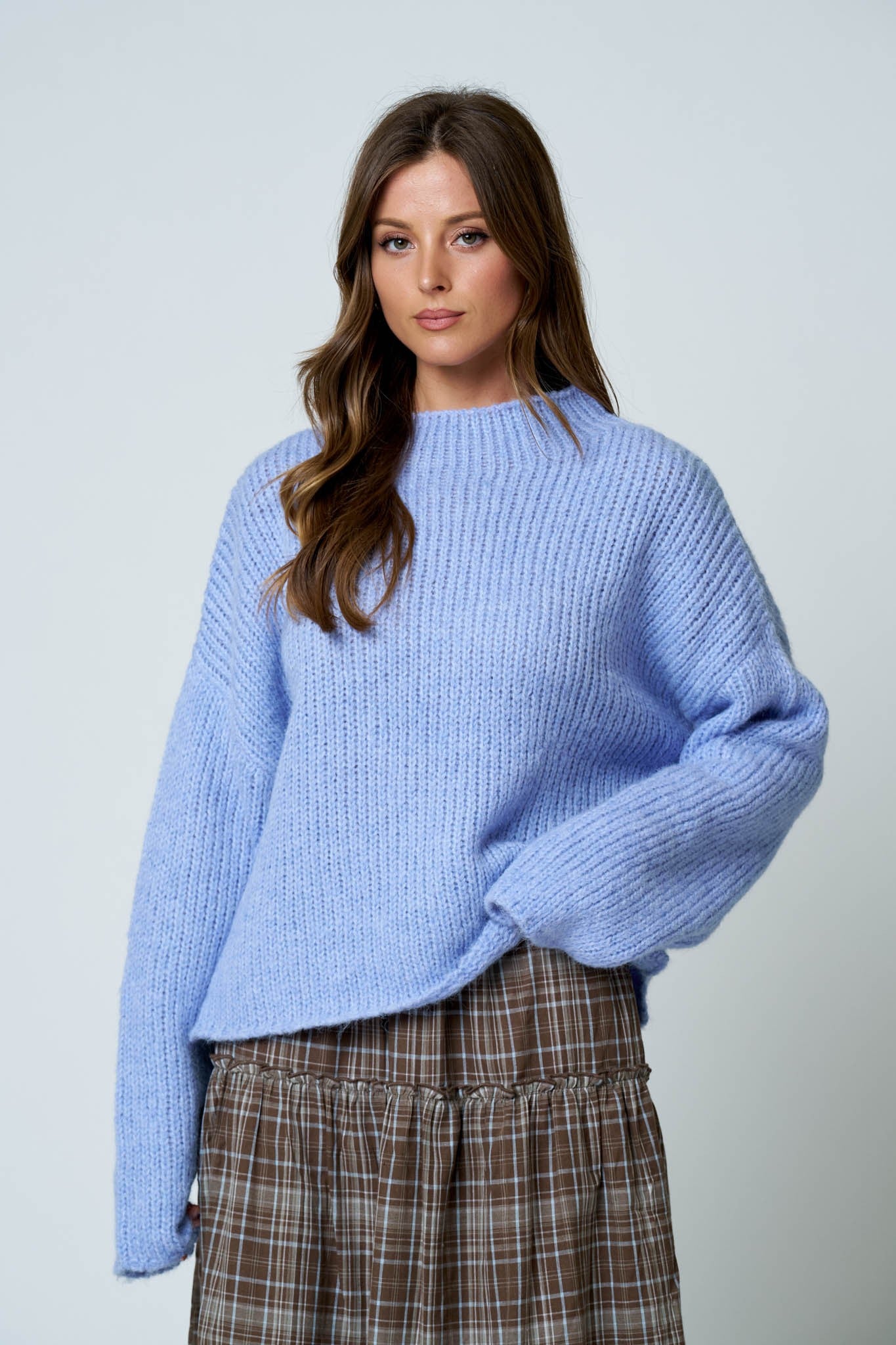 BP Mock Neck Long Sleeve Oversized Knit Sweater