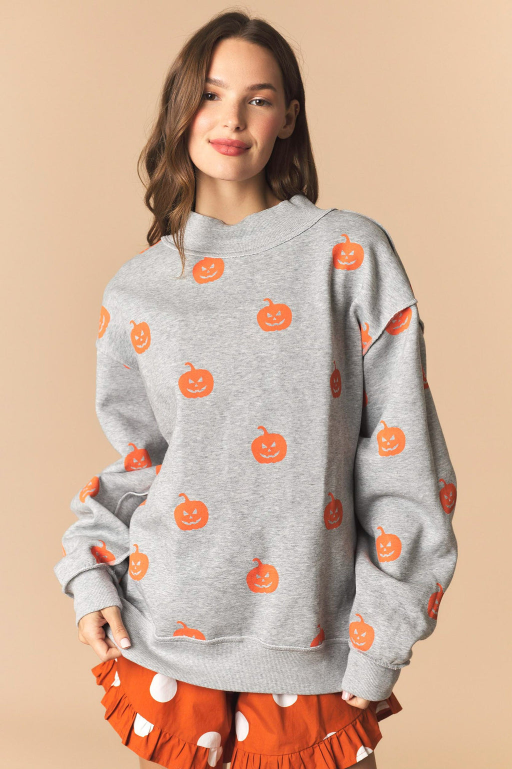 PL Reversible Halloween/Pumpkin Mock Neck