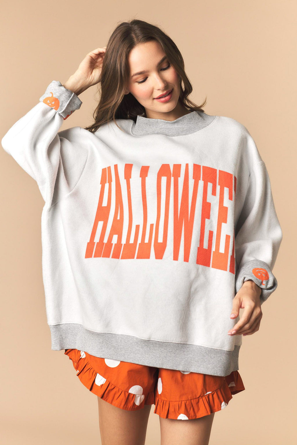 PL Reversible Halloween/Pumpkin Mock Neck