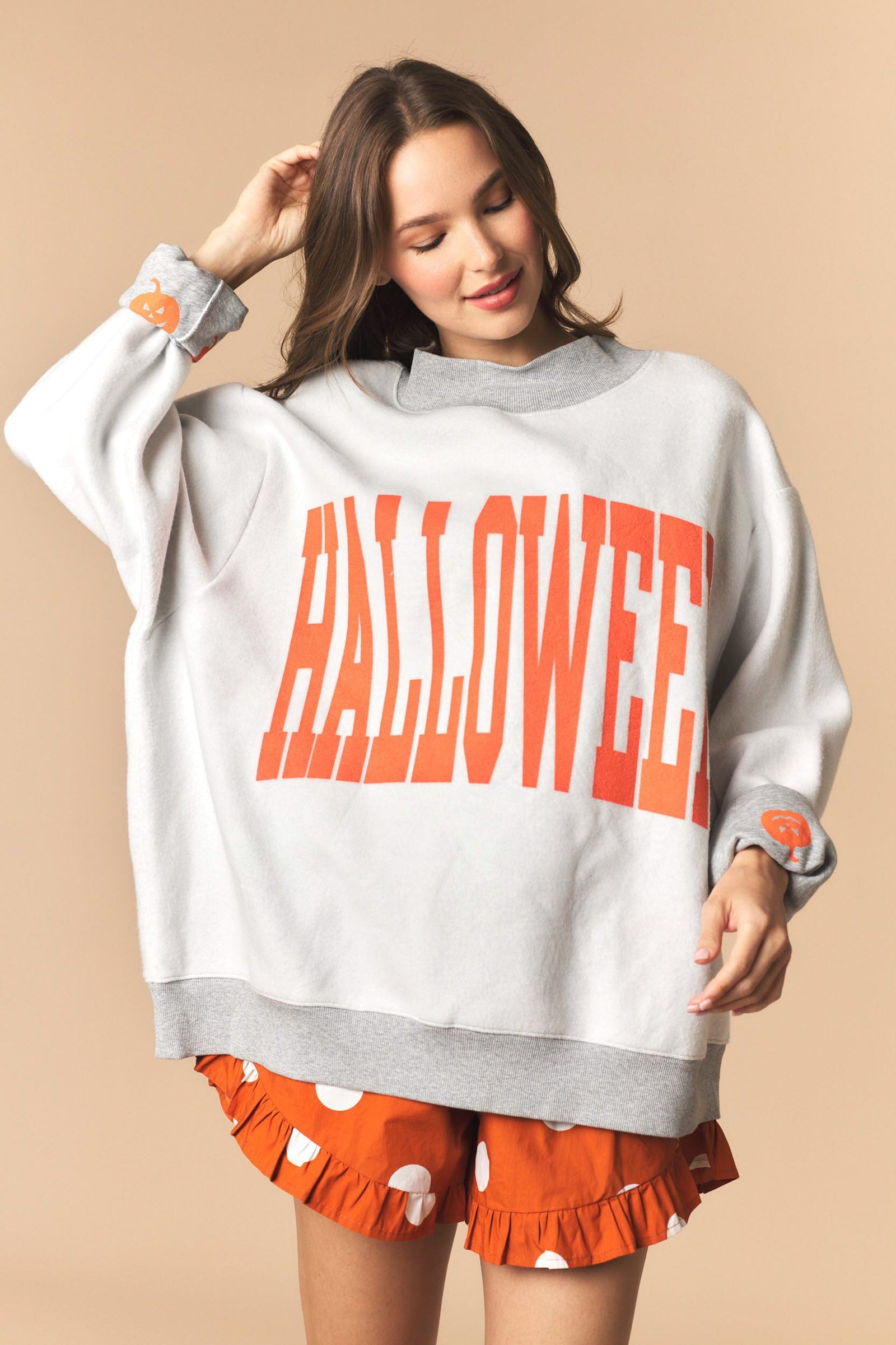 PL Reversible Halloween/Pumpkin Mock Neck