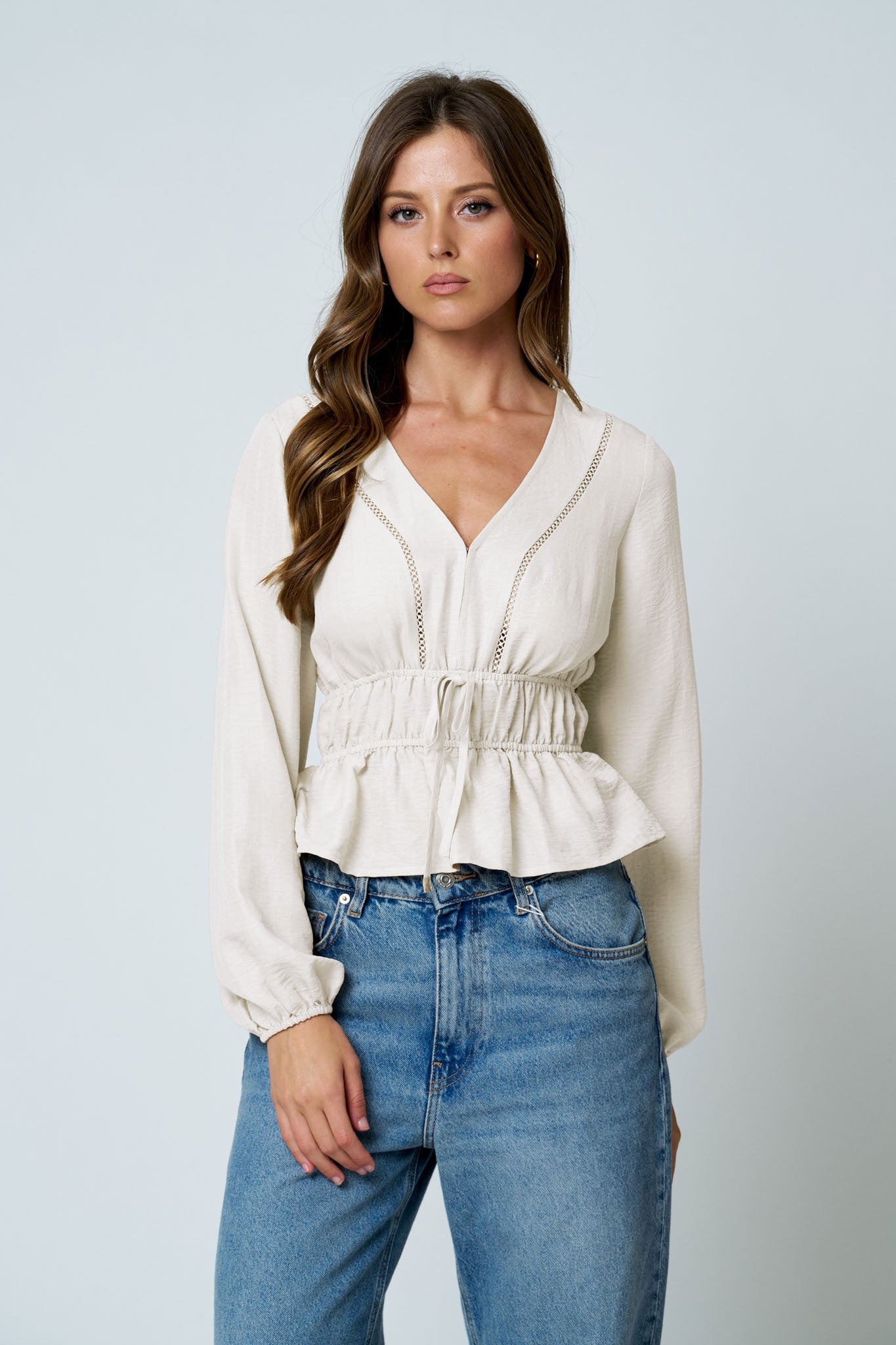 BP Long Sleeve Ruffle Hem Top