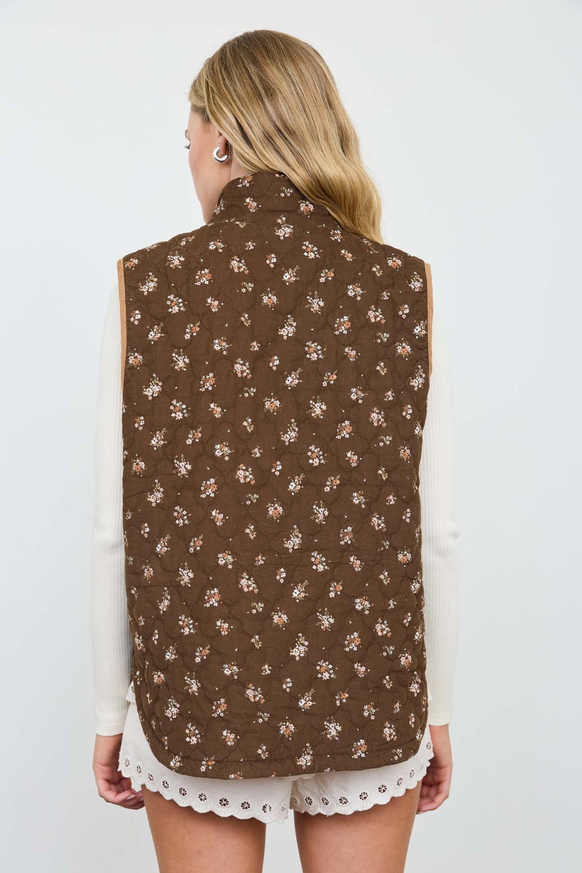 BP Floral Quilted Vest