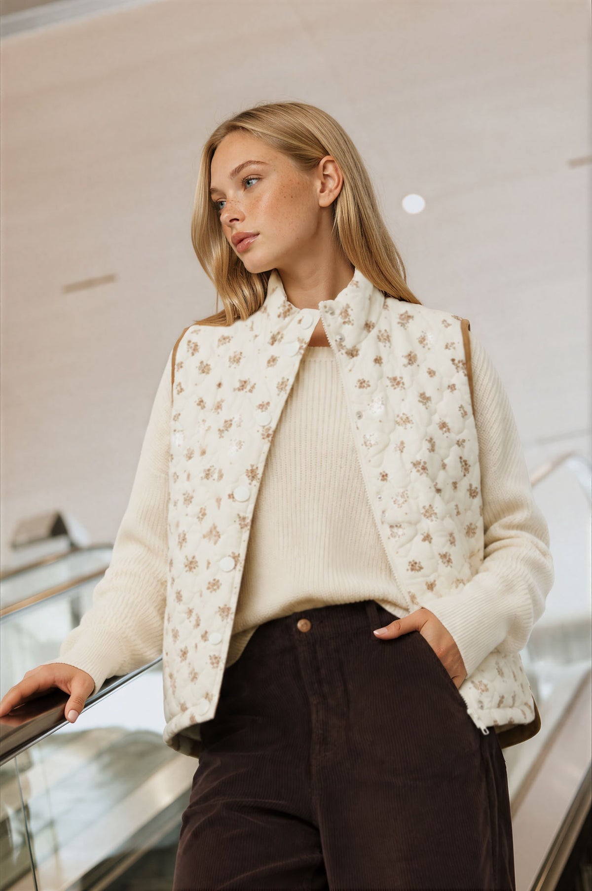 BP Floral Quilted Vest