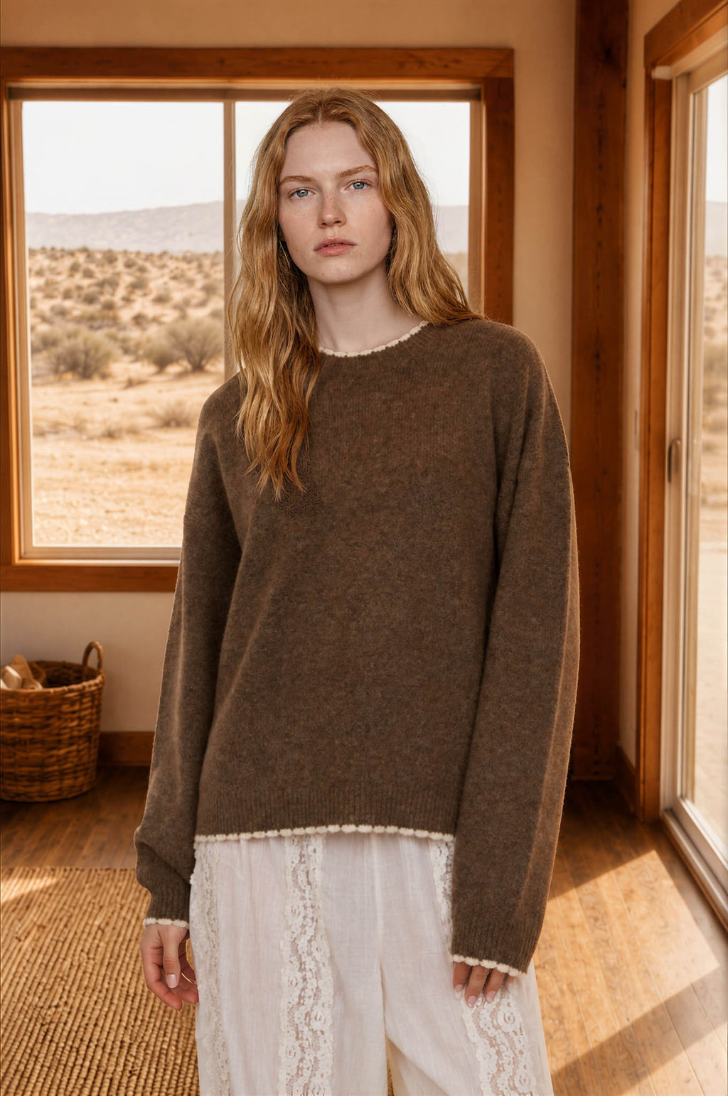 BP Contrast Edge Long Sleeve Pullover