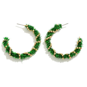Green Tinsel Hoops