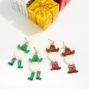 Cowboy Santa Earrings
