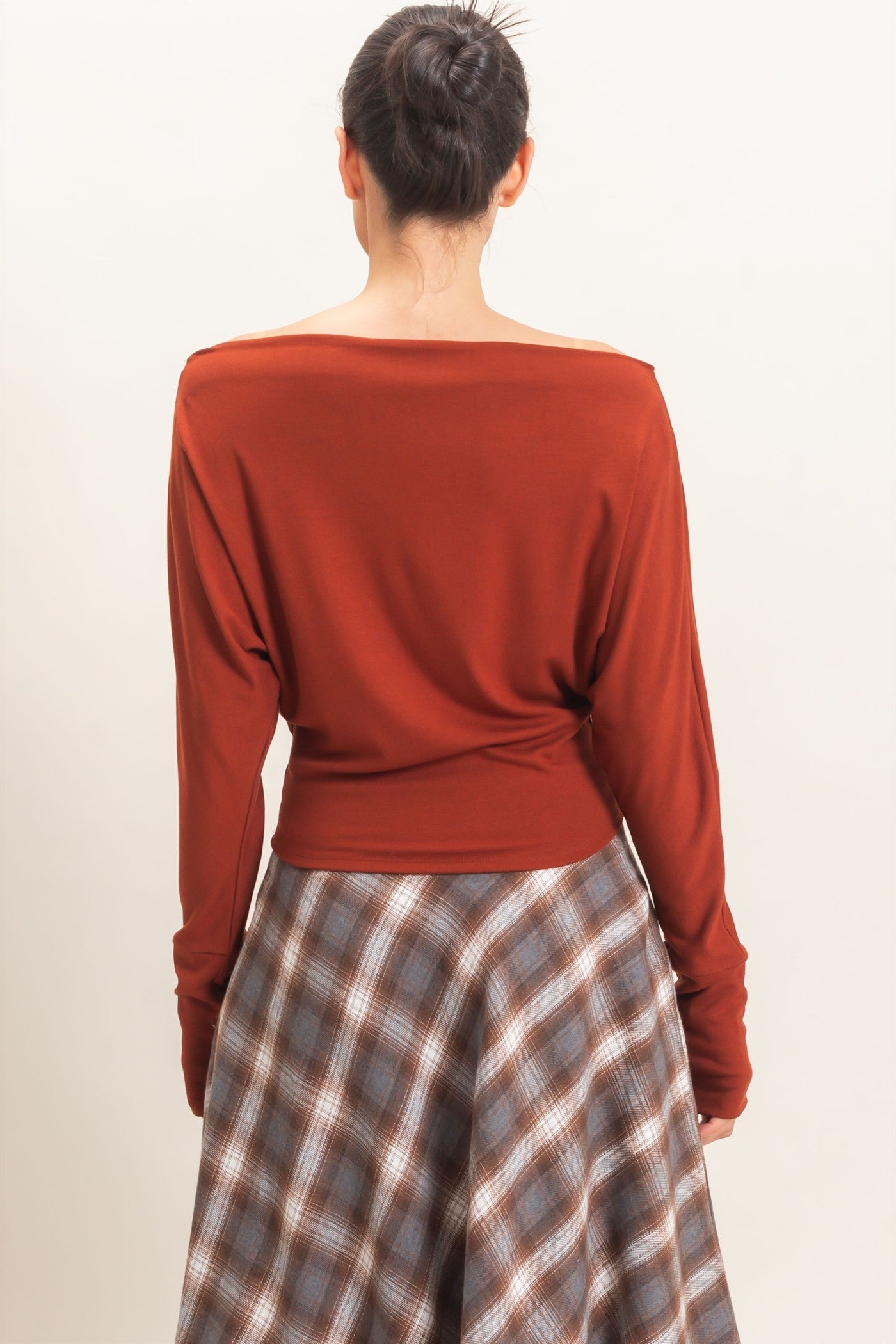 HF Wide Boat Neck Dolman Long Sleeve