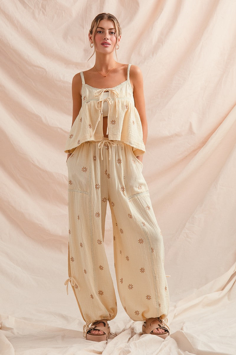 SM Crinkle Linen Jogger Set