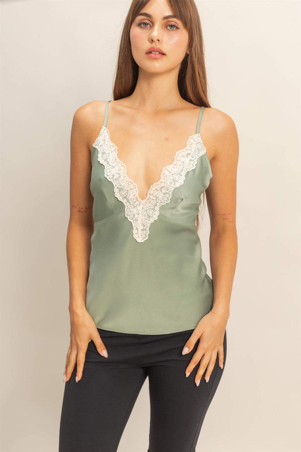 HF Deep Vneck Satin Tank