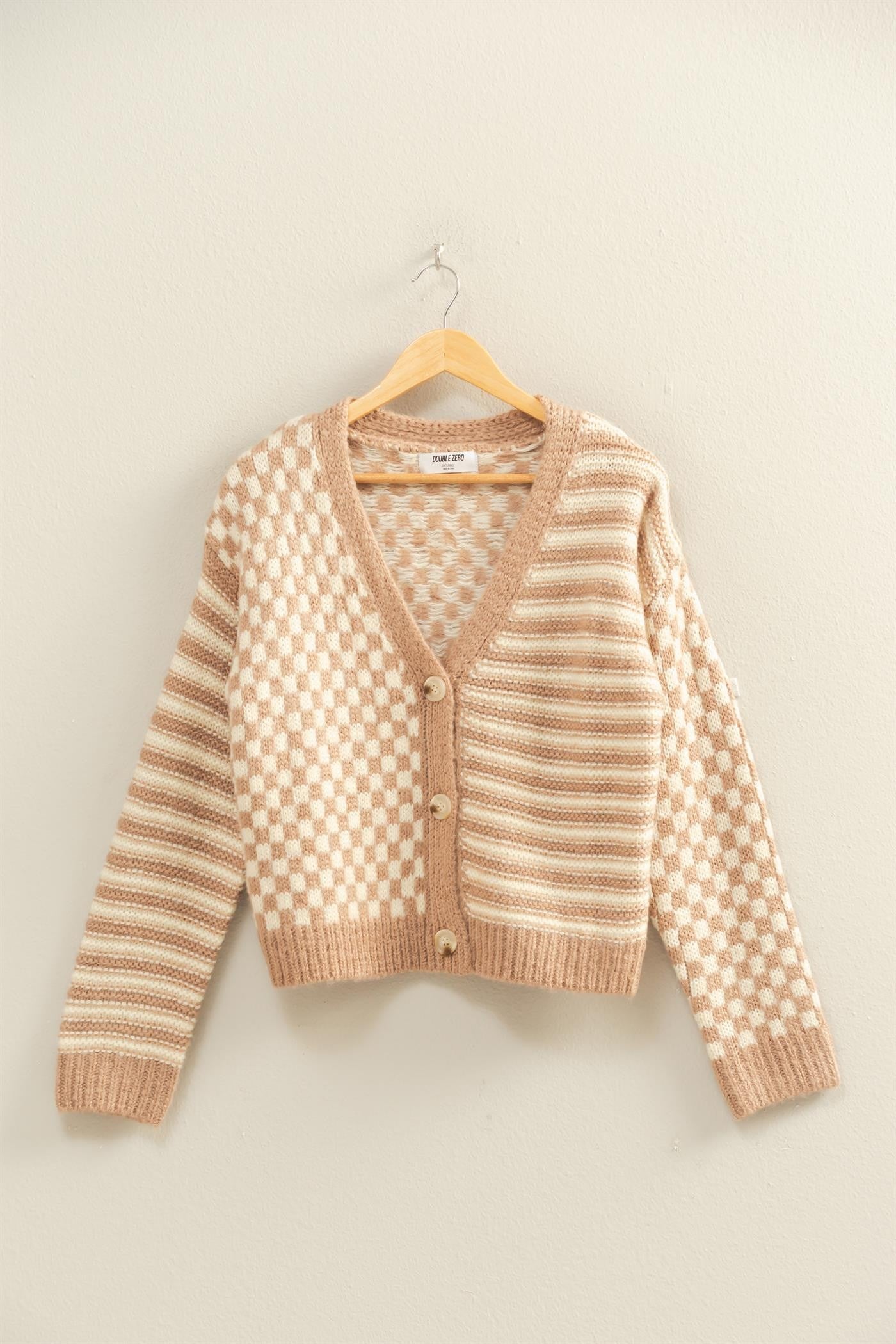 HF Stripe & Check Cardigan