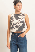 Load image into Gallery viewer, HF Sleeveless Cow Print Top