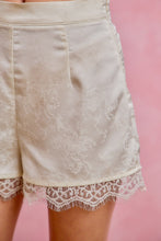 Load image into Gallery viewer, SM Floral Satin Short with Bottom Lace Trim