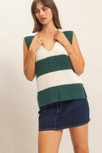 Load image into Gallery viewer, HF Vneck Striped Sweater Vest