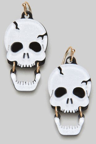 Glitter Skull Earings