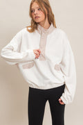 HF Contrast Button Collar Top