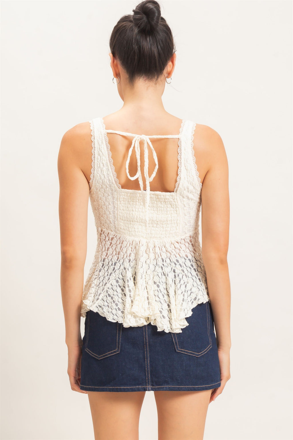 HF Lace V-neck Peplum Top