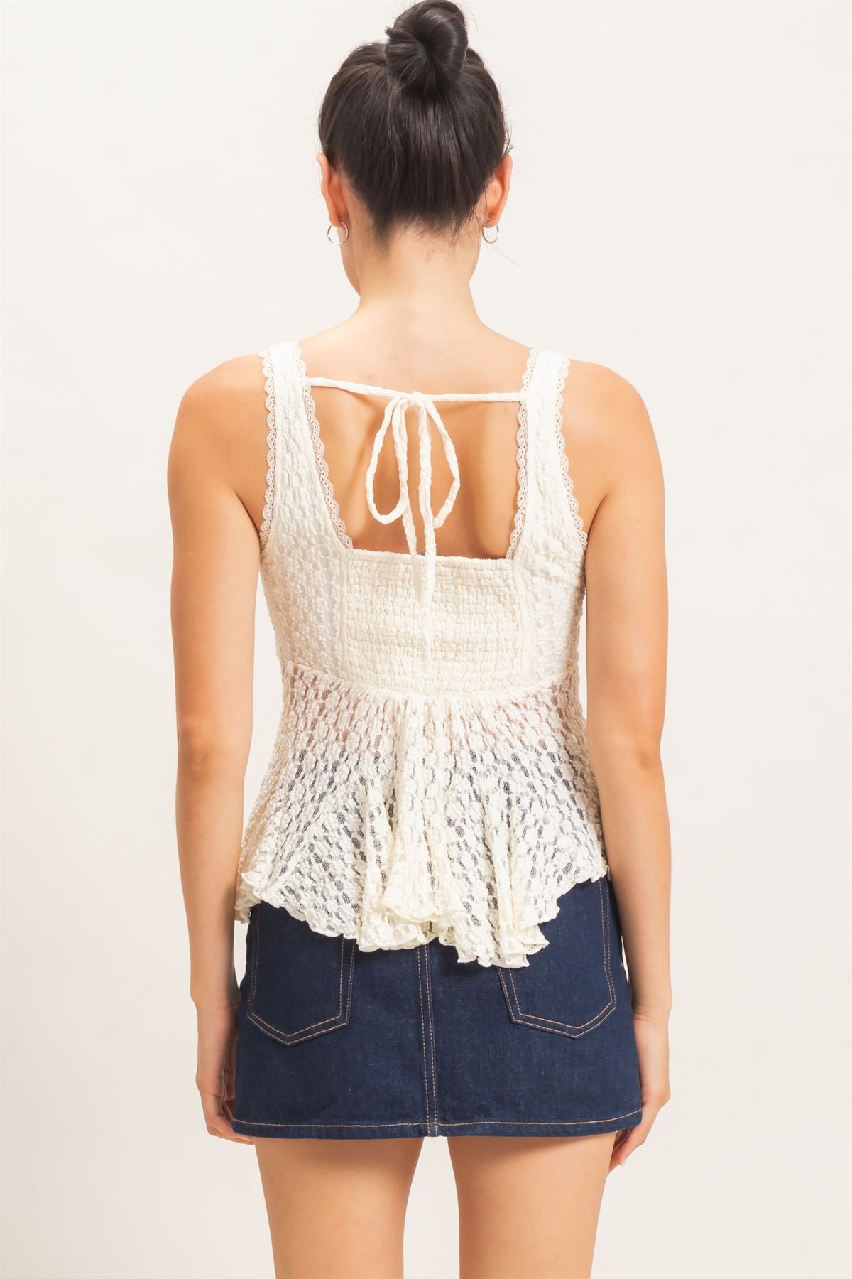 HF Lace V-neck Peplum Top