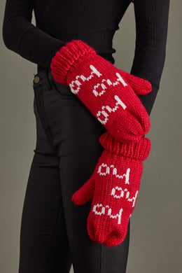 PAN Red/Ivory Ho Ho Ho Mitten