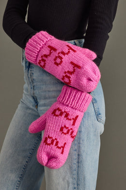 PAN Pink/Red Ho Ho Ho Mittens