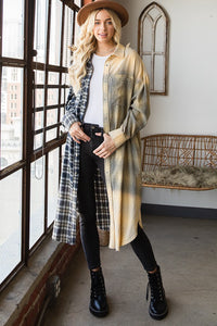 O&H Bleached Plaid Midi Jacket