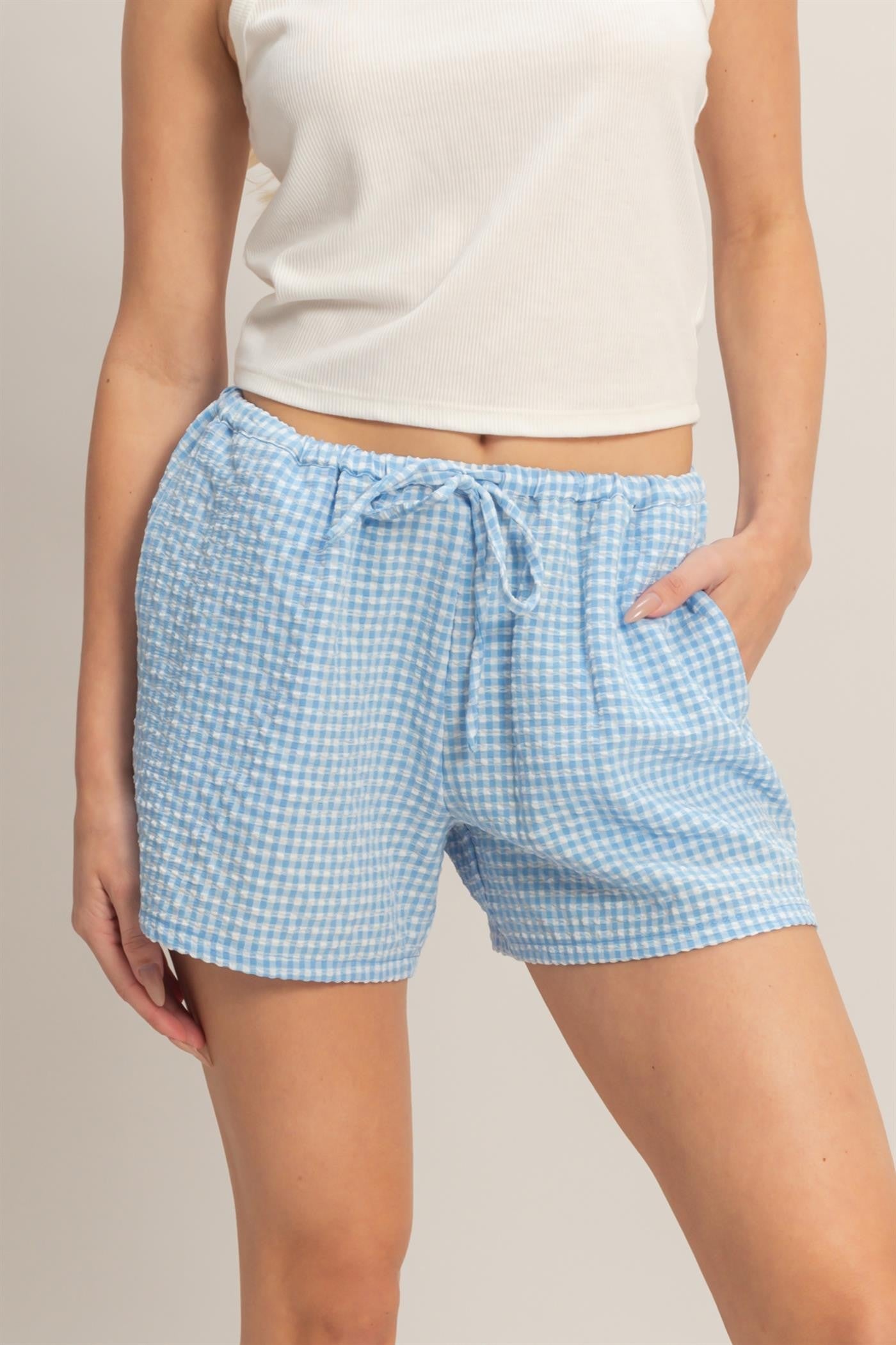HF Blue Gingham Shorts