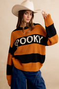 BB Spooky Stripe Knit Pullover Sweater