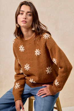 BB Embroidered Daisy Sweater