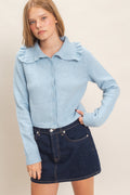 HF Ruffled Collar Cardigan