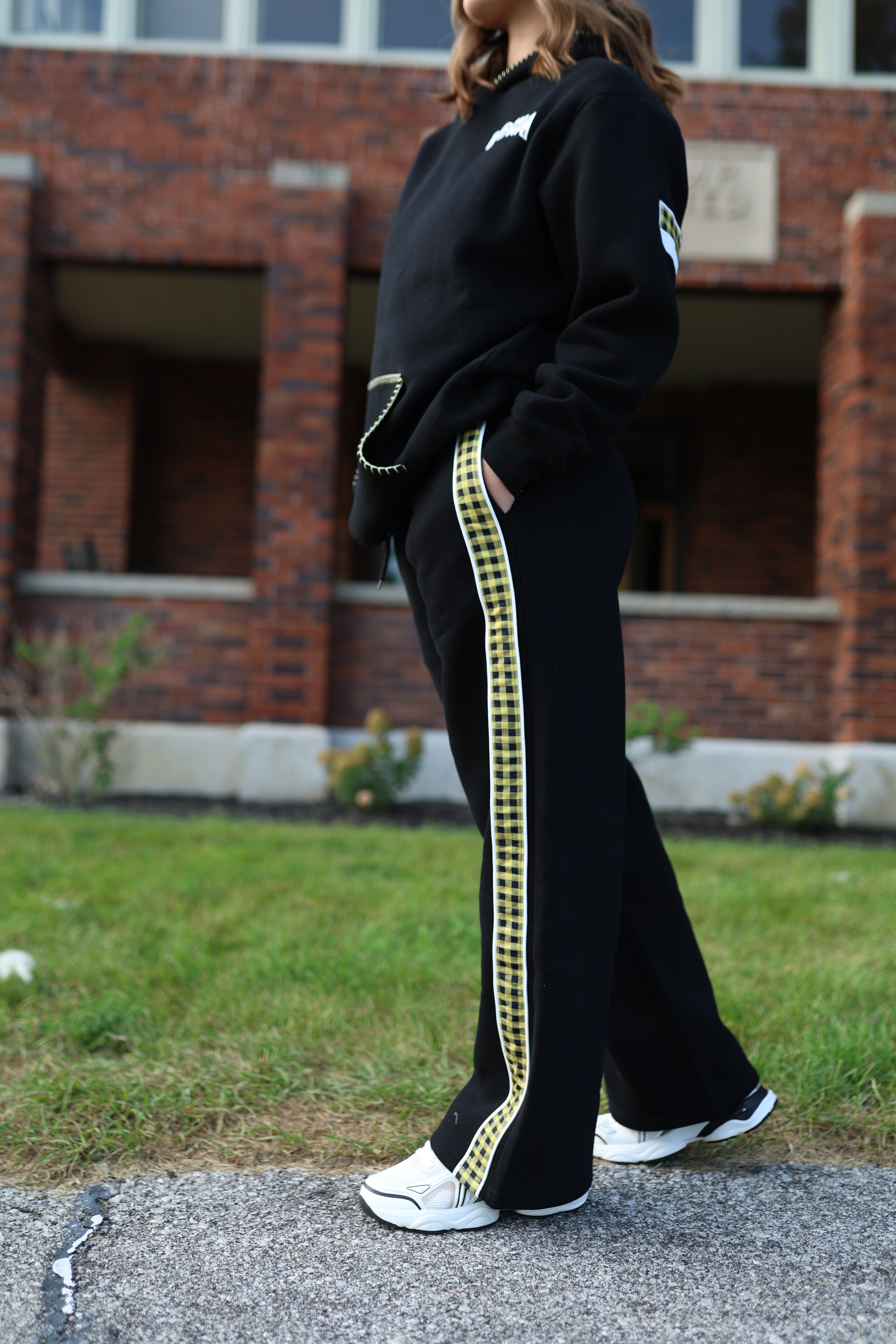 Black/Yellow Plaid Sweatpants