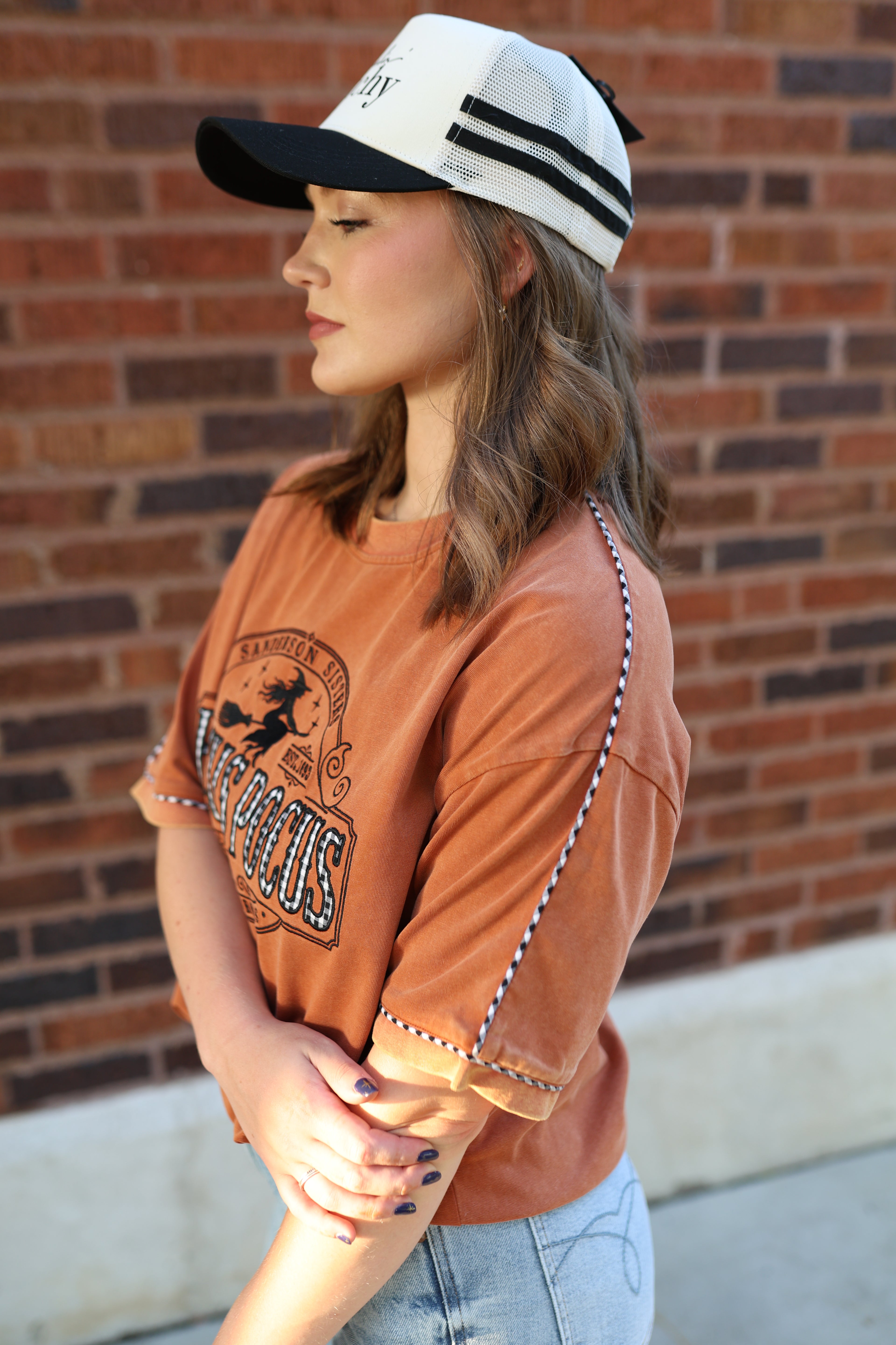 Gingham Detail Sanderson Tshirt