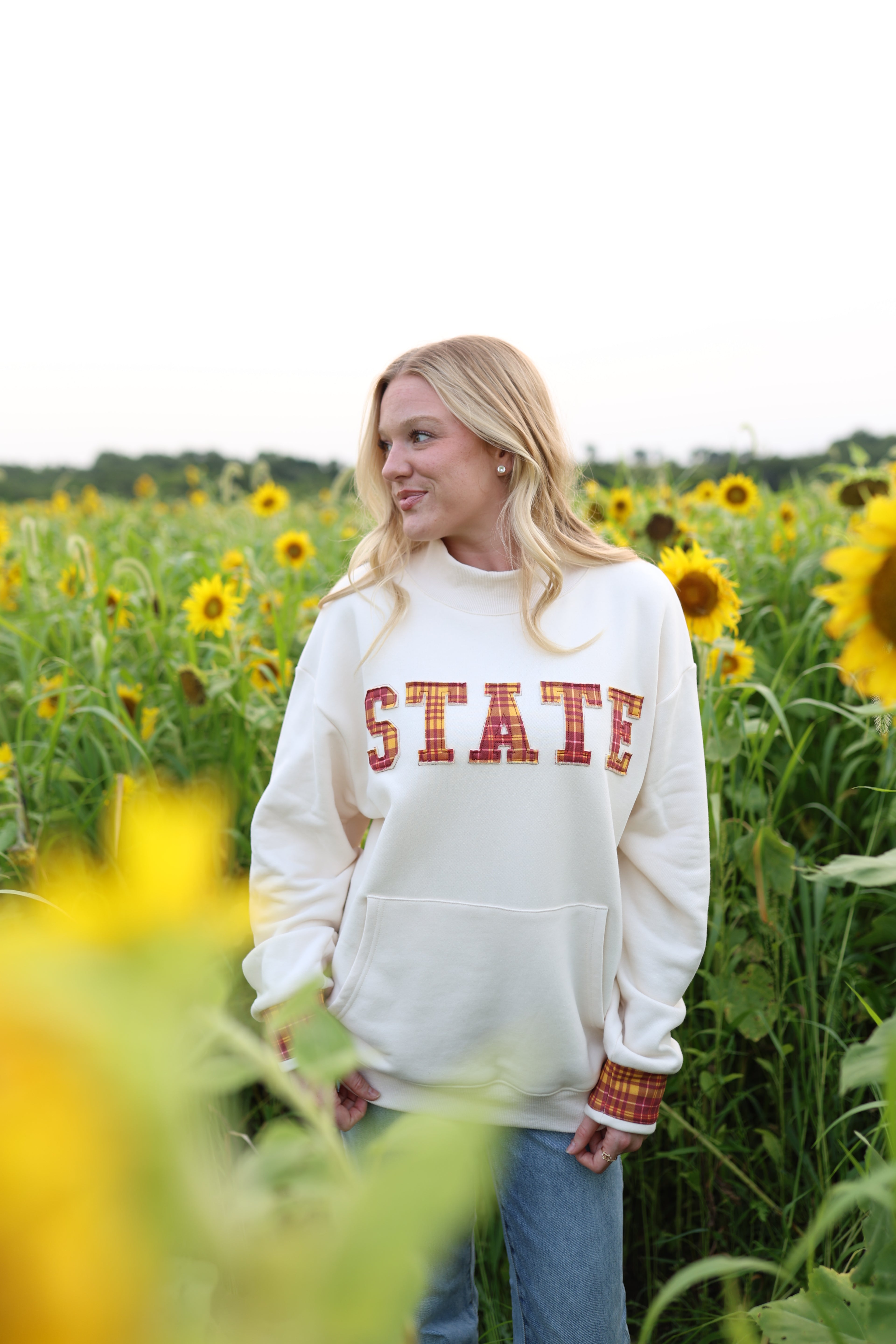 State Plaid Mockneck