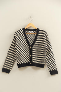 HF Stripe & Check Cardigan