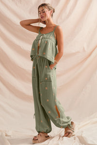SM Crinkle Linen Jogger Set