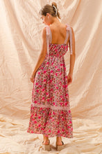 Load image into Gallery viewer, SM Floral Maxi Dress with Ribbon Tie Lace Strap