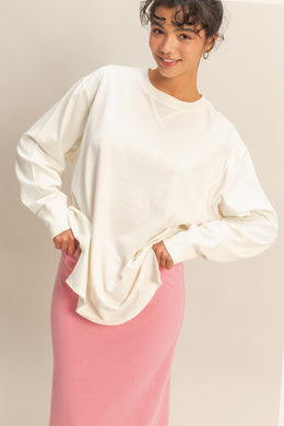 HF Mineral Washed Drop Shoulder Top