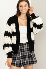 Load image into Gallery viewer, HF Stripe Bubble Sleeve Cardigan