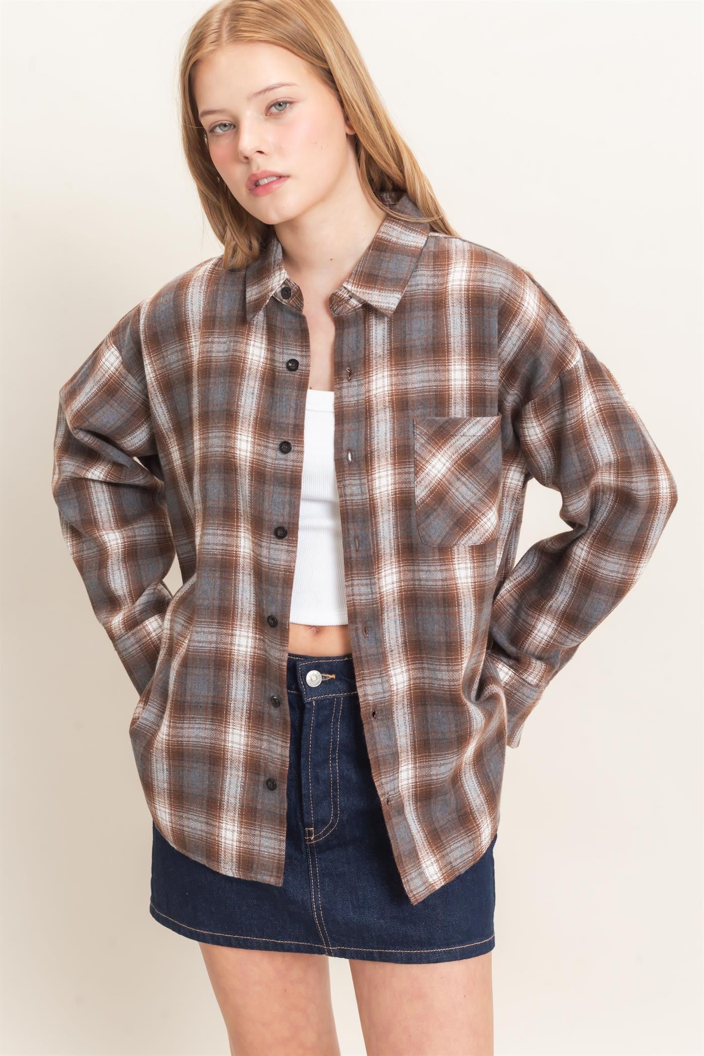 HF Plaid Button-Up Shirt