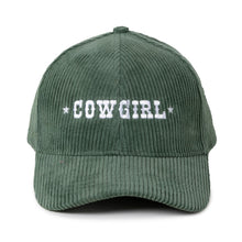 Load image into Gallery viewer, DY Corduroy Cowgirl Baseball Hat
