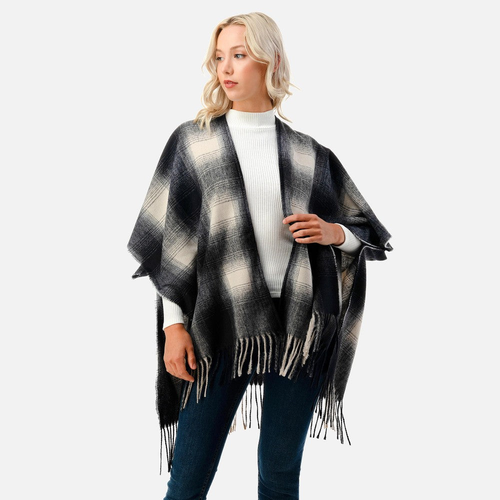 Black Plaid Kimono