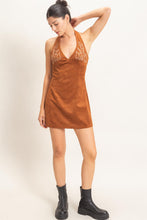 Load image into Gallery viewer, HF Suede Halter Dress