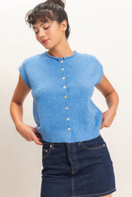 Load image into Gallery viewer, HF Rolled Edge Button Front Sweater Vest