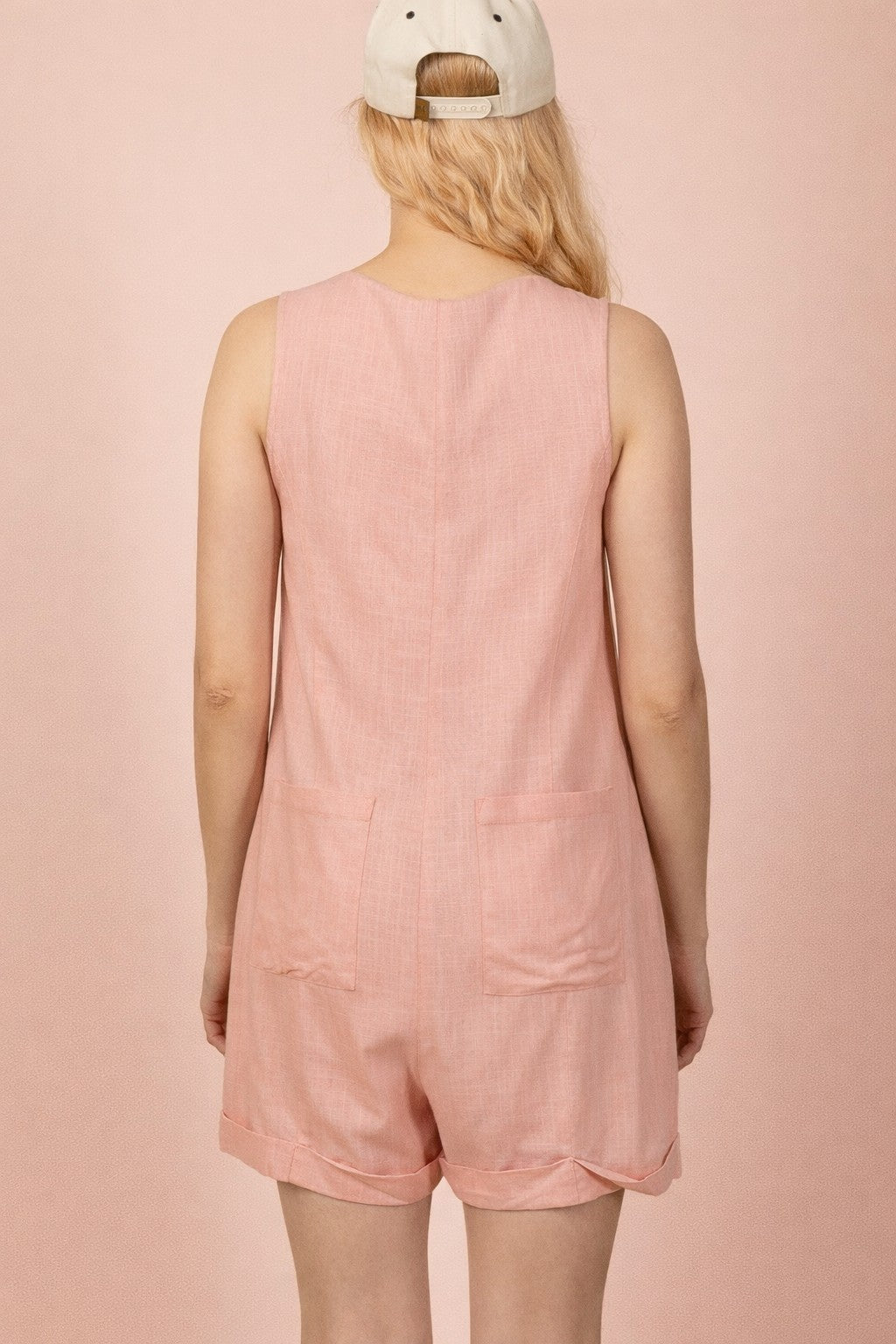 VJ Sleeveless Button Down Romper