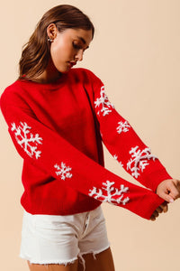 SM Snowflake Sleeve Sweater