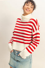 Load image into Gallery viewer, HF Stripe Cropped Turtleneck